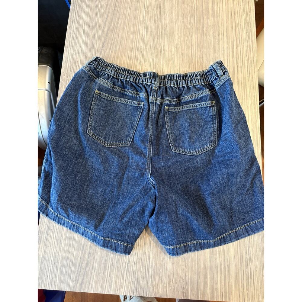 Aerie Vintage Style Denim Shorts Women’s Large Elastic Waist Blue Pockets - Picture 3 of 7
